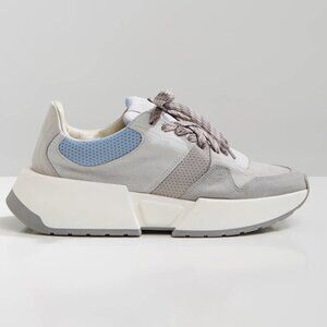 MM6 Maison Margiela Classic Chunky Platform Suede Sneakers Grey Blue Multi  5.5